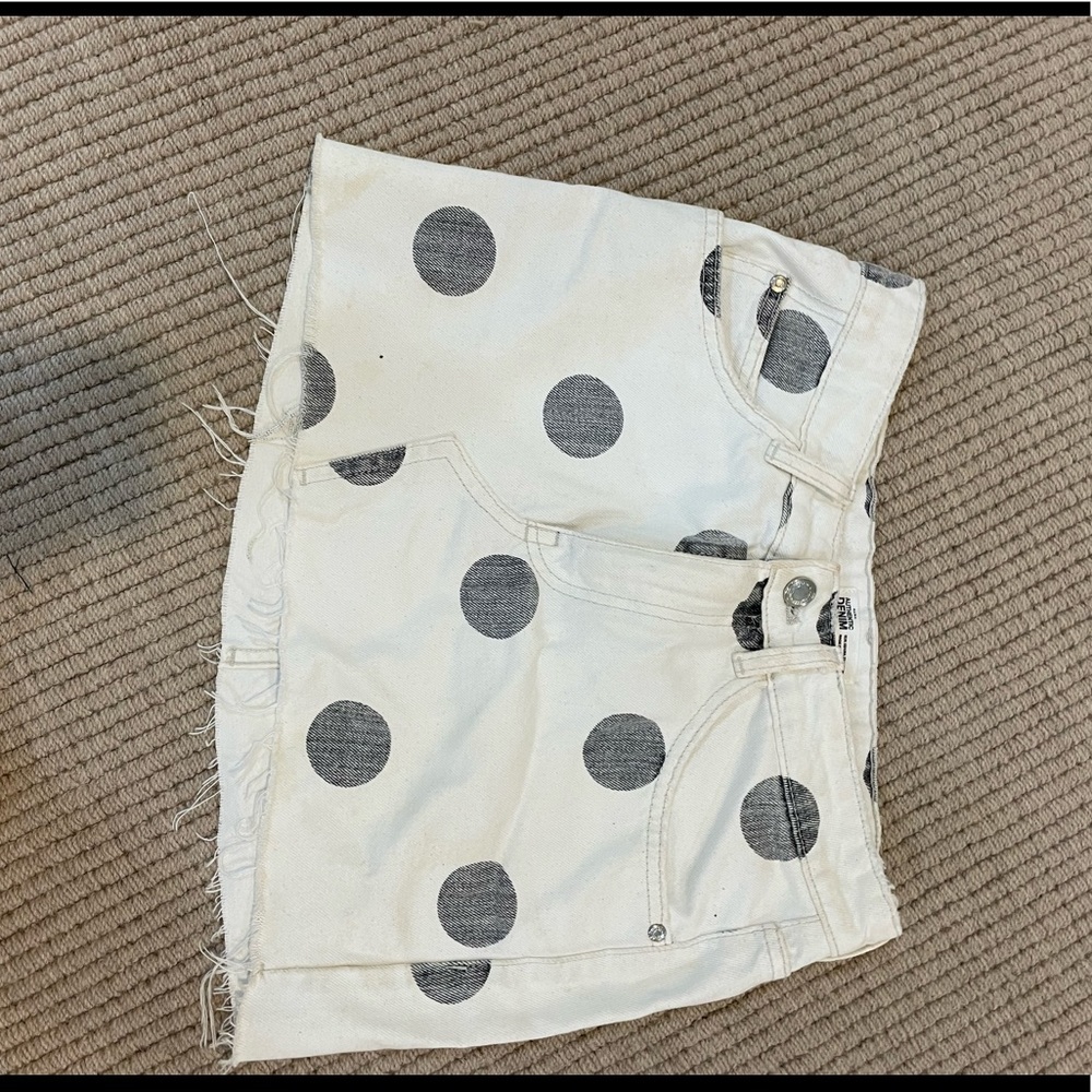 Zara polka dot denim skirt Xsmall